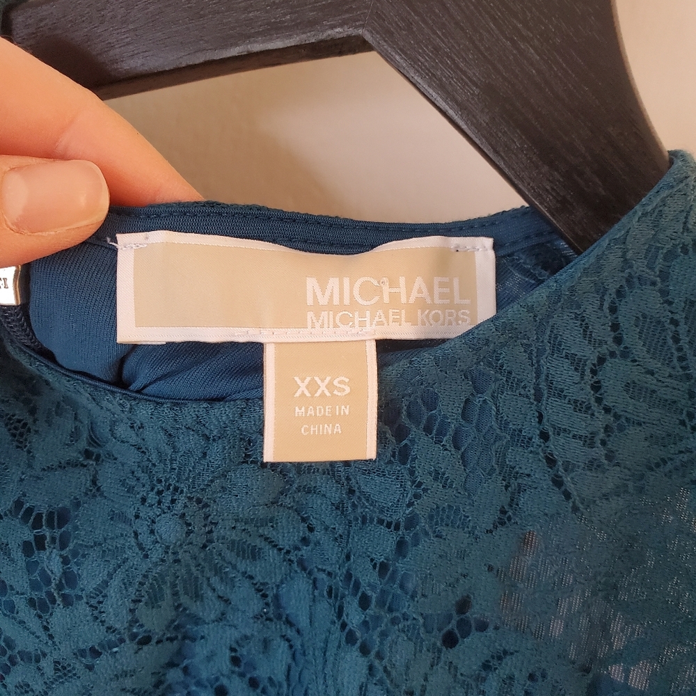 Michael Kors Sleeveless Blue Lace Cocktail Dress - Size XXS - Picture 5 of 9